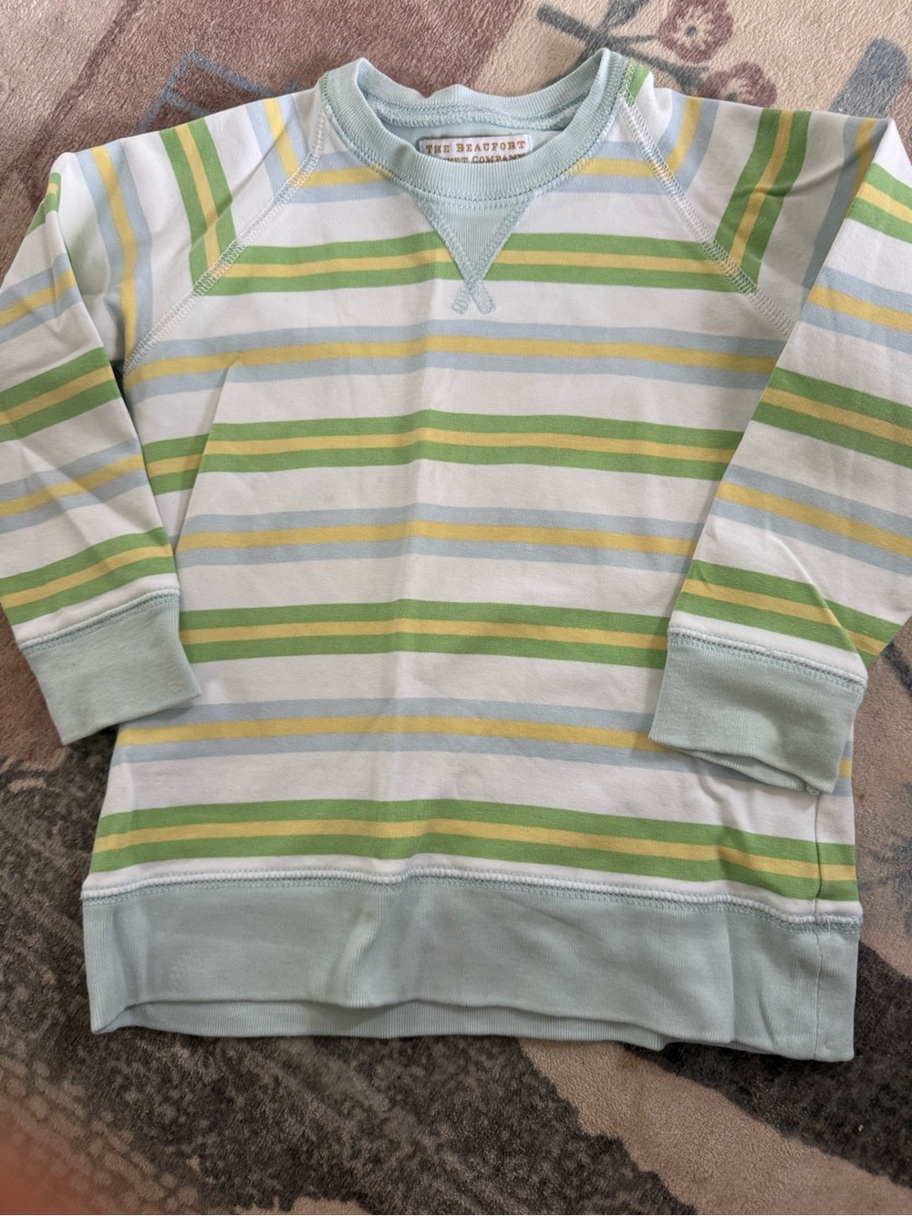 The Beaufort Bonnet Company Kids' Pastel Stripe Pullover - Light Blue & Green